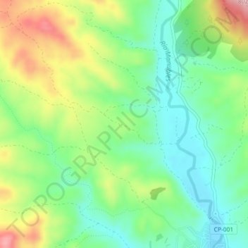 Topografische kaart Sangrera, hoogte, reliëf