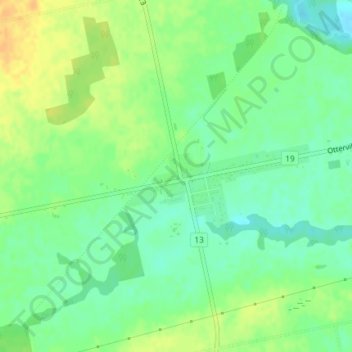 Topografische kaart Springford, hoogte, reliëf