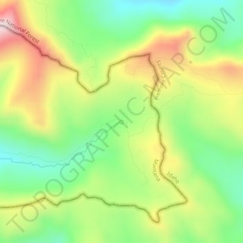 Topografische kaart Brower's Spring, hoogte, reliëf