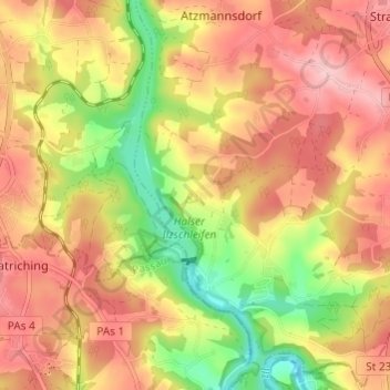 Topografische kaart Eggersdorf, hoogte, reliëf