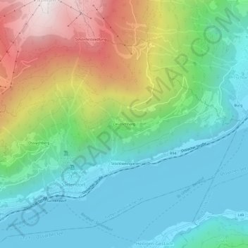 Topografische kaart Deutschberg, hoogte, reliëf