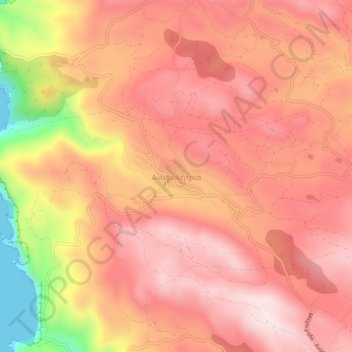 Topografische kaart Anafonitria, hoogte, reliëf