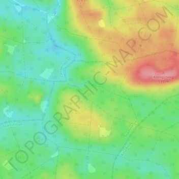 Topografische kaart Gump Höhle, hoogte, reliëf