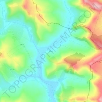 Topografische kaart Oaș, hoogte, reliëf