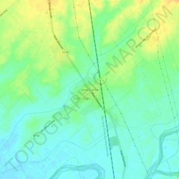 Topografische kaart Santa Cecilia, hoogte, reliëf