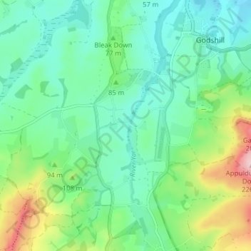 Topografische kaart Roud, hoogte, reliëf
