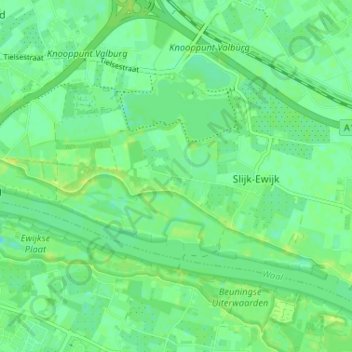 Topografische kaart Loenen, hoogte, reliëf