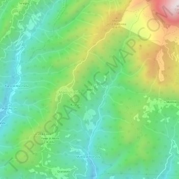 Topografische kaart Riolo, hoogte, reliëf