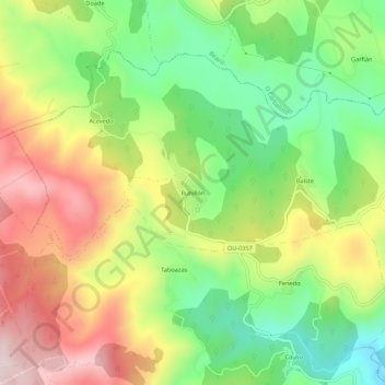 Topografische kaart Rubillón, hoogte, reliëf