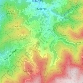 Topografische kaart Steckenhalt, hoogte, reliëf