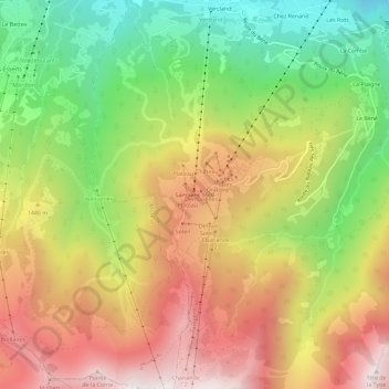 Topografische kaart Samoens 1600, hoogte, reliëf