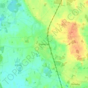 Topografische kaart Stenstrup, hoogte, reliëf