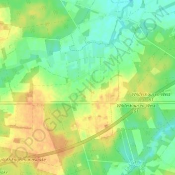 Topografische kaart Steinloge, hoogte, reliëf