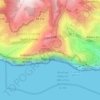 Topografische kaart Cabo Girão, hoogte, reliëf