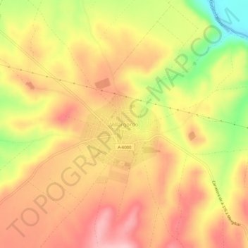 Topografische kaart Villargordo, hoogte, reliëf