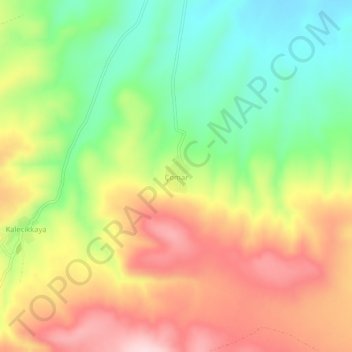 Topografische kaart Çomar, hoogte, reliëf