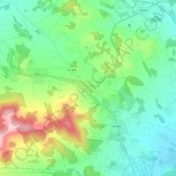 Topografische kaart San Rafael, hoogte, reliëf
