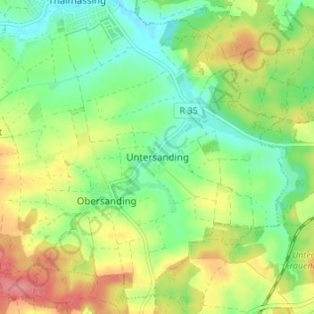 Topografische kaart Untersanding, hoogte, reliëf
