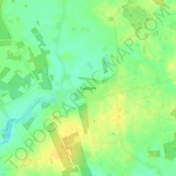 Topografische kaart Gesten, hoogte, reliëf