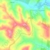 Topografische kaart Corujeira, hoogte, reliëf