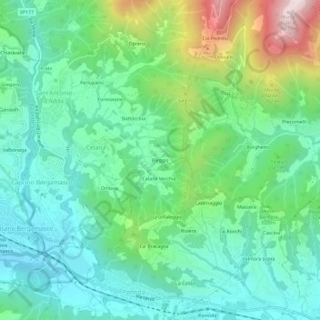 Topografische kaart Bleggio, hoogte, reliëf