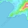 Topografische kaart Cargèse, hoogte, reliëf