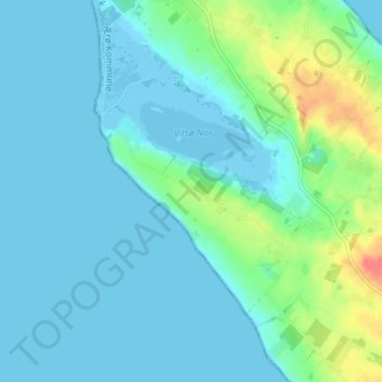 Topografische kaart Højsten, hoogte, reliëf