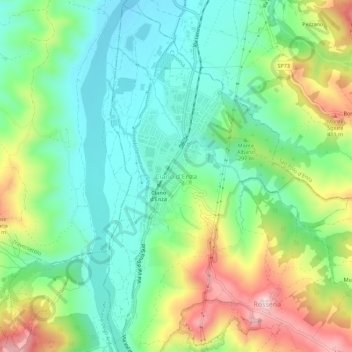 Topografische kaart Ciano d'Enza, hoogte, reliëf