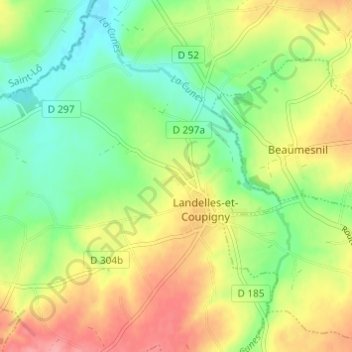 Topografische kaart Les Riaux, hoogte, reliëf