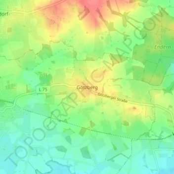 Topografische kaart Götzberg, hoogte, reliëf