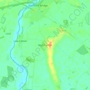 Topografische kaart High Catton, hoogte, reliëf