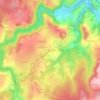 Topografische kaart Le Montaurier, hoogte, reliëf