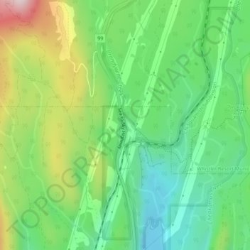 Topografische kaart Brandywine, hoogte, reliëf