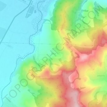 Topografische kaart Totia, hoogte, reliëf