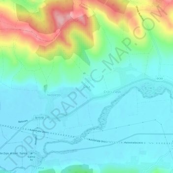 Topografische kaart Ciba, hoogte, reliëf