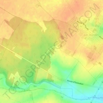 Topografische kaart Bois de Mortange, hoogte, reliëf