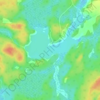 Topografische kaart Crawford Lake, hoogte, reliëf