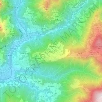 Topografische kaart Somendenna, hoogte, reliëf