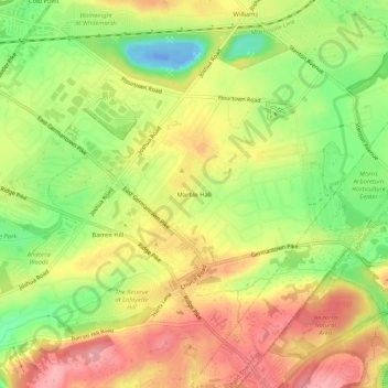 Topografische kaart Marble Hall, hoogte, reliëf