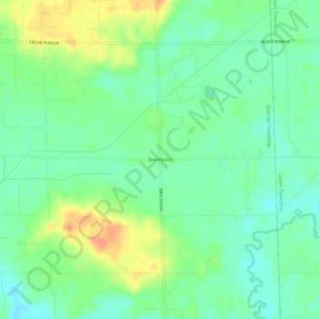 Topografische kaart Bentheim, hoogte, reliëf