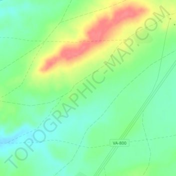 Topografische kaart Vaqueras, hoogte, reliëf