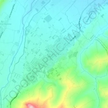 Topografische kaart Villa Verucchio, hoogte, reliëf