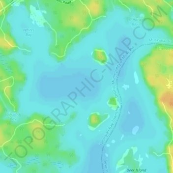 Topografische kaart Gloucester Pool, hoogte, reliëf