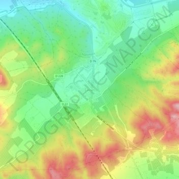 Topografische kaart Cazan, hoogte, reliëf