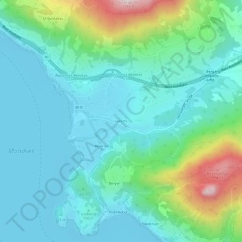 Topografische kaart Loibichl, hoogte, reliëf
