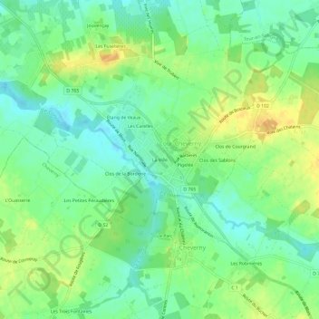 Topografische kaart La Ville, hoogte, reliëf