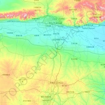 Topografische kaart Dalad, hoogte, reliëf