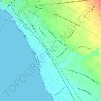 Topografische kaart Casabianca, hoogte, reliëf