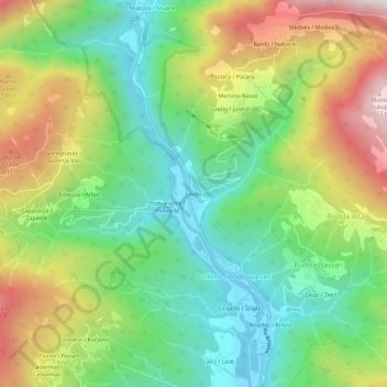 Topografische kaart Linder, hoogte, reliëf