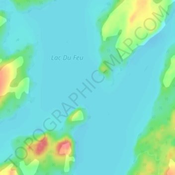Topografische kaart Lac du Feu, hoogte, reliëf